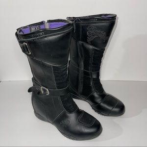 Joe Rocket Heartbreaker Leather Woman Street Motorcycle Boots Black Pick Size 8